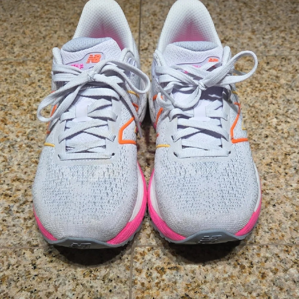 New Balance Women's Athletic Shoes - Gray, Pink, and Orange - Picture 2 of 6